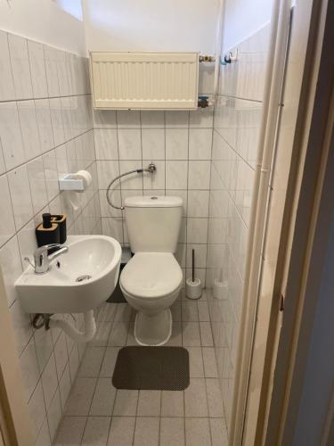 Koupelna v ubytování Átrium Dunaujváros