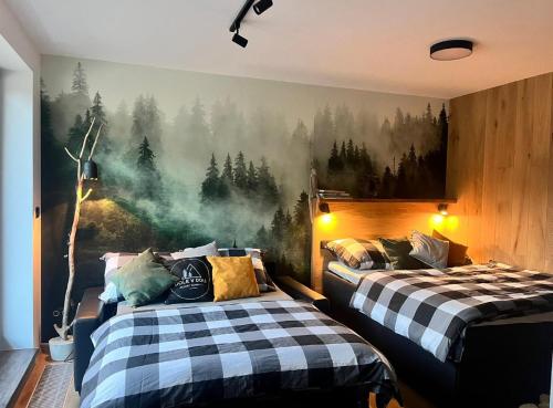 Postel nebo postele na pokoji v ubytování Apartmán Dole v Dole