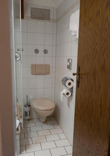 Koupelna v ubytování Gaststätte Zur Eiche