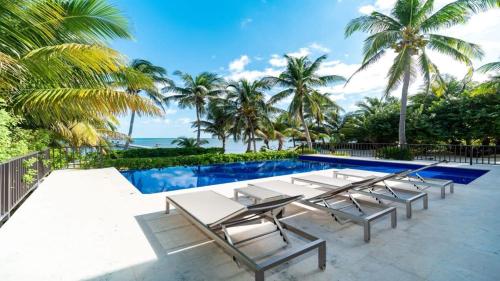 Beachfront Villa with Long Private Pier and Pool
