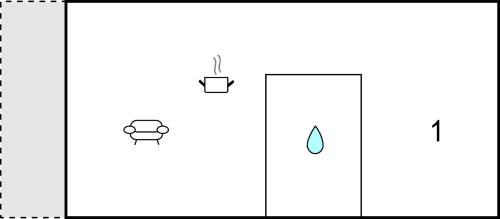 a diagram of a shower with three different fixtures at Stunning Apartment In Gudhjem in Gudhjem