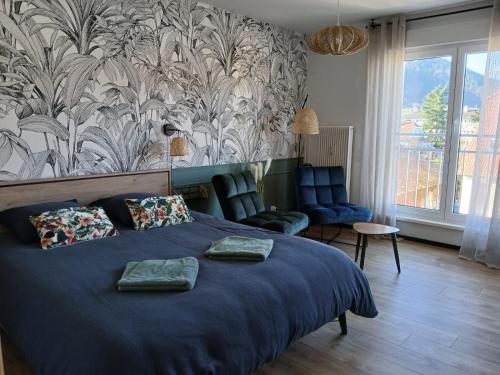 Ruang duduk di Studio neuf-Wintzenheim-proche Colmar-Parking-WiFi
