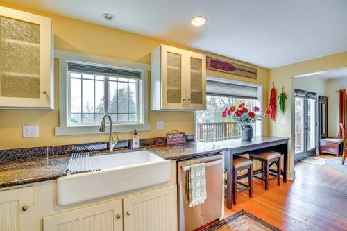 a kitchen with a sink and a counter at Sequoia Vacation Rental in Milton
