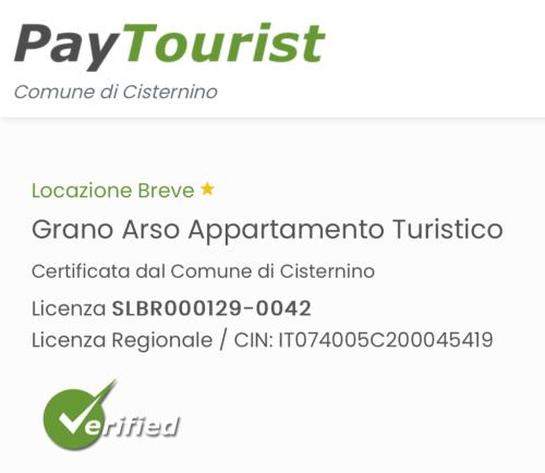 Certifikát, hodnocení, plakát nebo jiný dokument vystavený v ubytování Grano Arso Appartamento Turistico