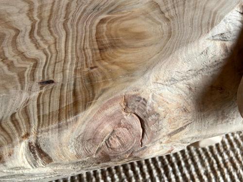 a close up of a piece of wood with patterns at Plett Yellowwood Tiny House in Plettenbergbaai
