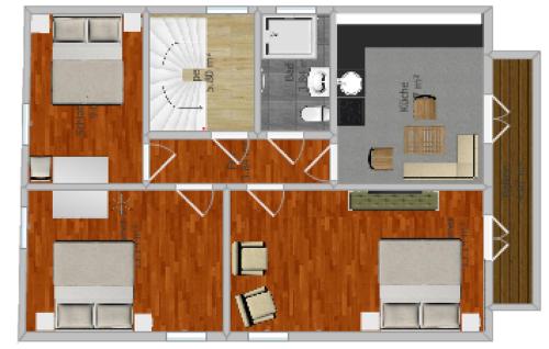 a floor plan of a house with at Ferienhaus "Am Wäldle" in Feldberg