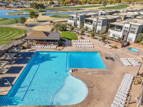 an overhead view of a pool at a resort at Villa #02 at Bloomington Country Club condo in St. George