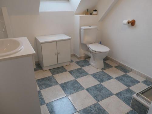 a bathroom with a toilet and a sink at Maison à Sarzeau, 3 chambres, plage et commerces proches, animaux admis, internet - FR-1-775-10 in Sarzeau