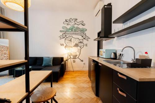 Kuchyň nebo kuchyňský kout v ubytování Boutique Apartments Possonium