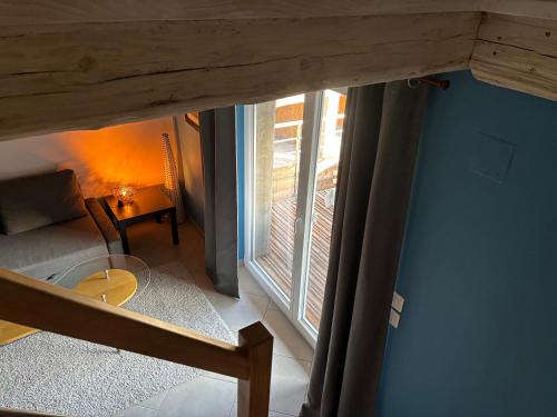 an overhead view of a room with a window at La grange de Sophie in Berstett