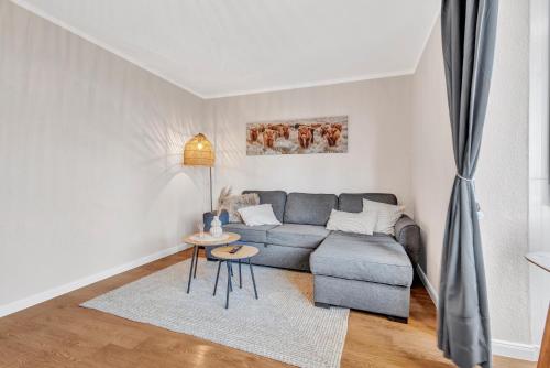 Χώρος καθιστικού στο Die entspannteste Wohnung an der Nordseeküste mit Sauna