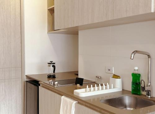 Dapur atau dapur kecil di Increíble Loft 1BR Vista Cerros Occidentales