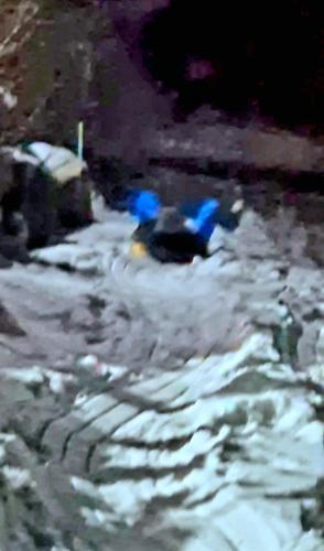 a person in a raft in the water at Gilson Story Pension in Pyeongchang 
