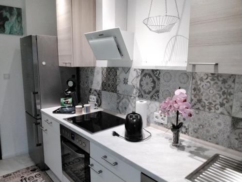 Η κουζίνα ή μικρή κουζίνα στο Ferienwohnung Bildchenstrasse