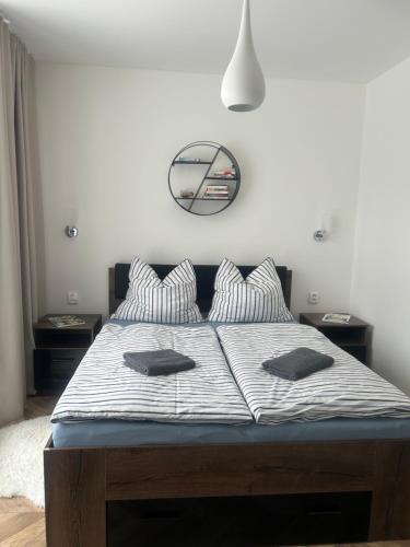 Ένα ή περισσότερα κρεβάτια σε δωμάτιο στο Apartmán Stanka 002