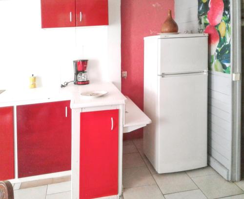 Kuchyň nebo kuchyňský kout v ubytování Maison confortable au Moule avec jardin clôturé