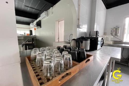 Dapur atau dapur kecil di GAO Deluxe Beachfront Pool House