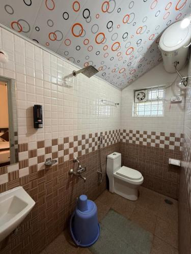チクマガルールにあるPeakview Homestayのトイレと洗面台付きのバスルーム