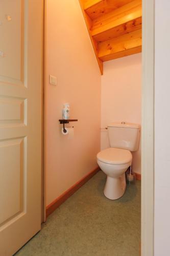 a bathroom with a toilet in a room at MAISON DU SOUVENIR 70 m2 près du Futuroscope in Lhommaizé