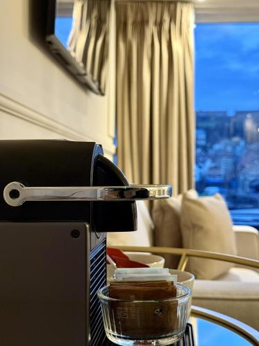 a tray of food on top of a table with a tray of food at Number 3 Pier Road Suites in Whitby