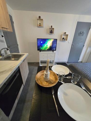 Η κουζίνα ή μικρή κουζίνα στο Cosy Studio Confort