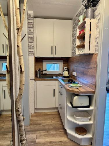 Kuchyň nebo kuchyňský kout v ubytování Erstklassige Ferienwohnung zentral mit Gipfelblick & Parkplatz inklusive