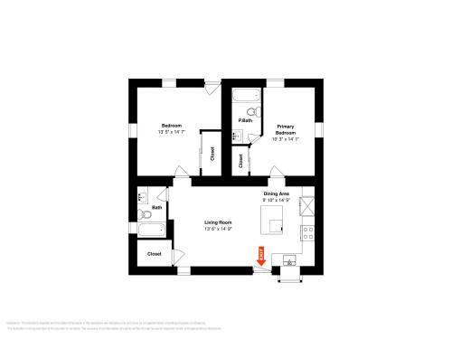 a floor plan of a house at Crescent Moon Casita in Santa Fe