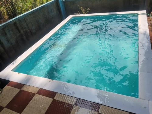 a swimming pool with blue water at Kailasahomestay & Ayurvedic Spa in Pūvār