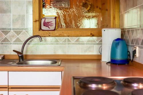 a kitchen with a sink and a counter top at Stifterhof App Mathilda in Rio Bianco