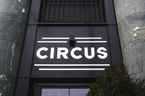 a sign on the front of actrines sign on a building at The Circus Living in Berlin
