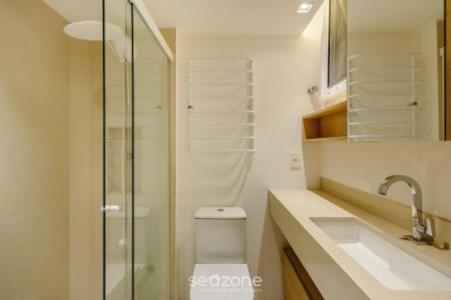 Koupelna v ubytování Lindas Unidades no Bairro Auxiliadora em PoA - CEN