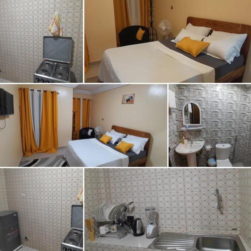Katil atau katil-katil dalam bilik di Bedroom-Simple and Comfortable-Colobane, Dakar