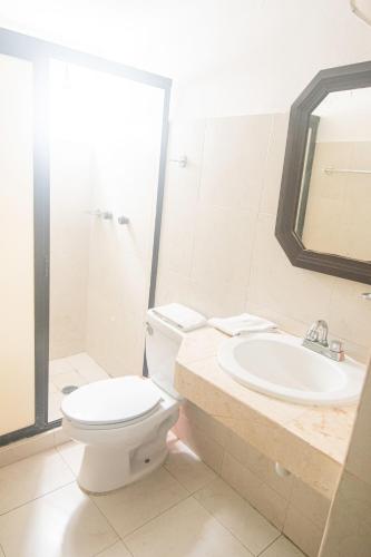 Koupelna v ubytování Hotel Maya Turquesa