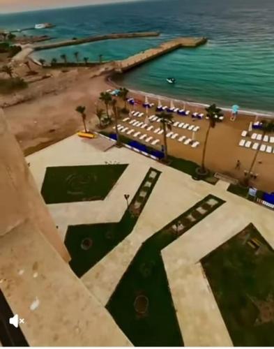 an aerial view of a beach and the ocean at الغردقه in Hurghada