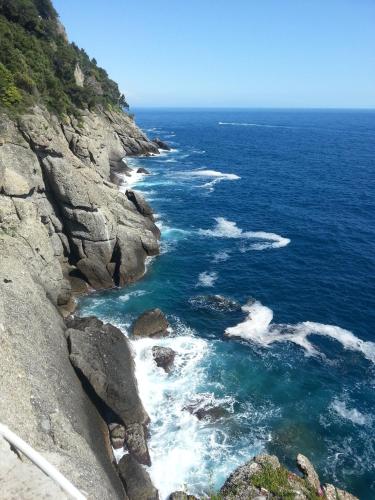 an aerial view of the ocean on a cliff at Civico 3 in Portofino