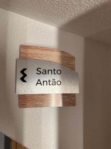 a sign that says santa antica on a wall at Figuras Mágicas in Trancoso