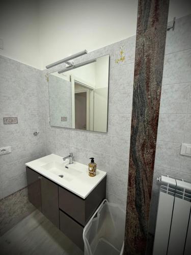 a bathroom with a sink and a mirror at Casa Dolce Casa La Rustica in Rome
