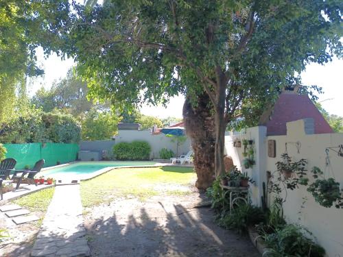 a backyard with a tree and a pool at Morena`s Home in Don Torcuato