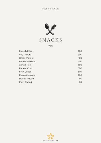 a menu for a restaurant with a butterfly on it at SaffronStays Fairytale Villa - 3 bedroom villa in orchards and access to the river in Gushaini