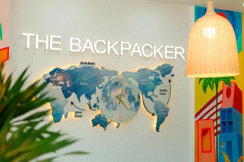 a map of the back packer on a wall at The BackPacker Hotel in Da Nang