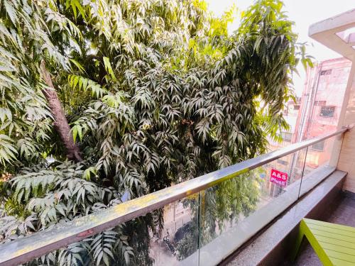 a balcony with a bunch of plants on a building at South Haven Residency - South Extension South Delhi in New Delhi
