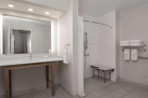 a bathroom with a sink and a mirror at Homewood Suites by Hilton Tallahassee in Tallahassee