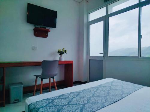 Una cama o camas en una habitación de Mountain View