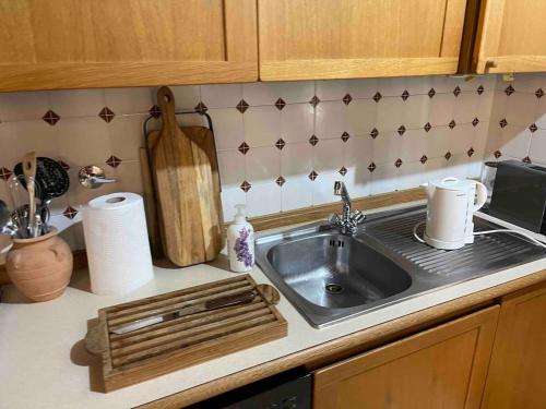 モンテスペルトリにあるApartment with pool and park near Florenceの台所カウンタートップ(シンク、カウンタートップ付)