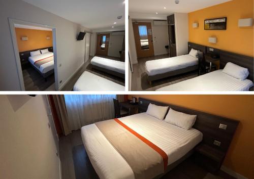 Cama o camas de una habitación en Hôtel Valpré