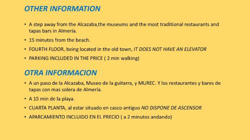 uno screenshot di una pagina di un documento di Cathedral - City Center - Free Parking - Climatized a Almería