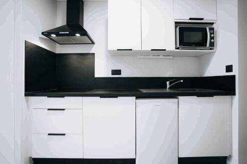 Η κουζίνα ή μικρή κουζίνα στο Appart hotel Saint-Denis