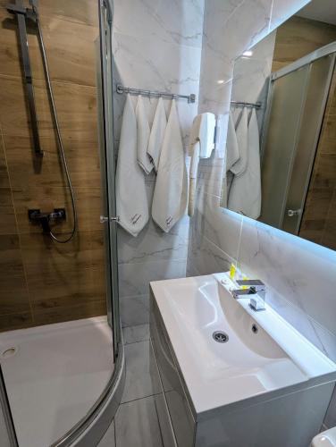 Koupelna v ubytování Hotel Ternopil