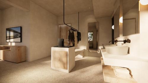 a bathroom with a sink and a toilet in it at La Gaia - Adult Only in Alanya
