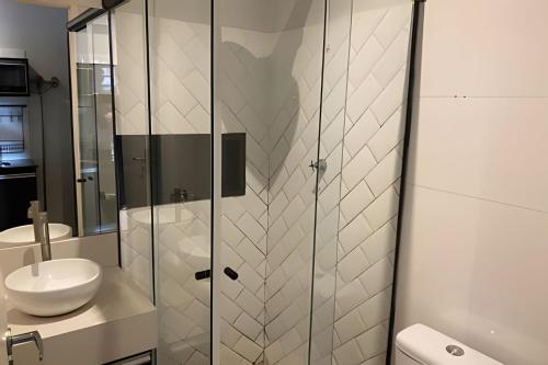 Koupelna v ubytování Studiohaus Alvorada